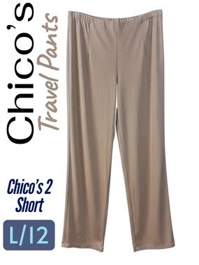 Chico's Taupe Pull-On Travel Pants